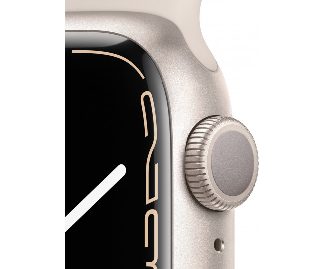 Apple Watch Series 7 GPS 45mm Starlight Aluminum Case With Starlight Sport Band (MKN63) 